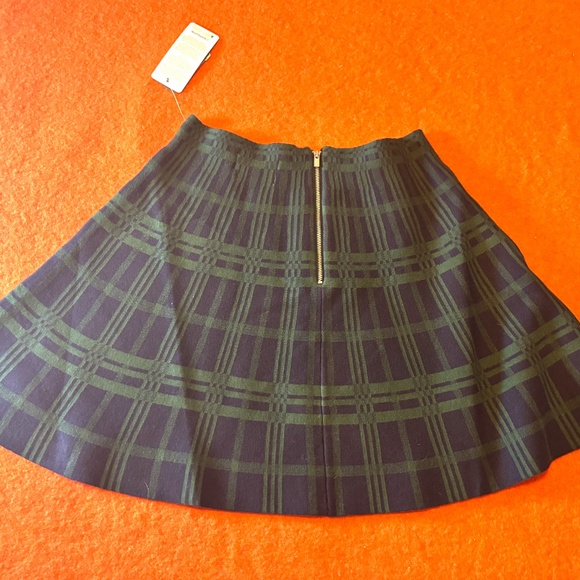 Green and black plaid tartan knit jersey skater skirt NWT - Picture 10 of 12